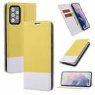 For Samsung Galaxy A52 5G / 4G Cross Texture Magnetic Horizontal Flip Leather Case with Card Slots & Holder & Wallet(Yellow) - 1