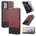 For Samsung Galaxy A52 5G / 4G Cross Texture Magnetic Horizontal Flip Leather Case with Card Slots & Holder & Wallet(Wine Red) - 1