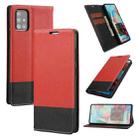 For Samsung Galaxy A71 Cross Texture Magnetic Horizontal Flip Leather Case with Card Slots & Holder & Wallet(Red) - 1