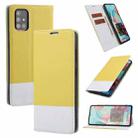 For Samsung Galaxy A71 Cross Texture Magnetic Horizontal Flip Leather Case with Card Slots & Holder & Wallet(Yellow) - 1