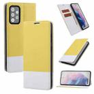 For Samsung Galaxy A72 5G / 4G Cross Texture Magnetic Horizontal Flip Leather Case with Card Slots & Holder & Wallet(Yellow) - 1