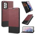 For Samsung Galaxy A72 5G / 4G Cross Texture Magnetic Horizontal Flip Leather Case with Card Slots & Holder & Wallet(Wine Red) - 1