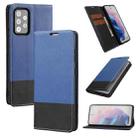 For Samsung Galaxy A72 5G / 4G Cross Texture Magnetic Horizontal Flip Leather Case with Card Slots & Holder & Wallet(Blue) - 1