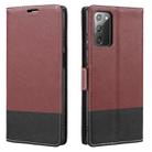 For Samsung Galaxy Note20 Cross Texture Magnetic Horizontal Flip Leather Case with Card Slots & Holder & Wallet(Wine Red) - 1