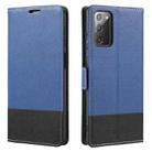 For Samsung Galaxy Note20 Cross Texture Magnetic Horizontal Flip Leather Case with Card Slots & Holder & Wallet(Blue) - 1