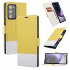 For Samsung Galaxy Note20 Ultra Cross Texture Magnetic Horizontal Flip Leather Case with Card Slots & Holder & Wallet(Yellow) - 1