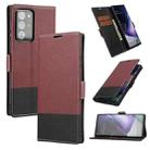 For Samsung Galaxy Note20 Ultra Cross Texture Magnetic Horizontal Flip Leather Case with Card Slots & Holder & Wallet(Wine Red) - 1