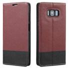 For Samsung Galaxy S8 Cross Texture Magnetic Horizontal Flip Leather Case with Card Slots & Holder & Wallet(Wine Red) - 1