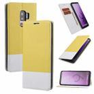 For Samsung Galaxy S9 Cross Texture Magnetic Horizontal Flip Leather Case with Card Slots & Holder & Wallet(Yellow) - 1