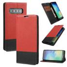 For Samsung Galaxy S10+ Cross Texture Magnetic Horizontal Flip Leather Case with Card Slots & Holder & Wallet(Red) - 1