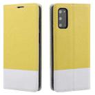 For Samsung Galaxy S20 Cross Texture Magnetic Horizontal Flip Leather Case with Card Slots & Holder & Wallet(Yellow) - 1