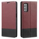 For Samsung Galaxy S20 Cross Texture Magnetic Horizontal Flip Leather Case with Card Slots & Holder & Wallet(Wine Red) - 1