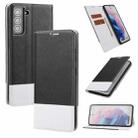 For Samsung Galaxy S21 5G Cross Texture Magnetic Horizontal Flip Leather Case with Card Slots & Holder & Wallet(Black) - 1