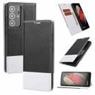 For Samsung Galaxy S21 Ultra 5G Cross Texture Magnetic Horizontal Flip Leather Case with Card Slots & Holder & Wallet(Black) - 1