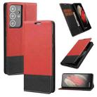 For Samsung Galaxy S21 Ultra 5G Cross Texture Magnetic Horizontal Flip Leather Case with Card Slots & Holder & Wallet(Red) - 1