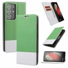 For Samsung Galaxy S21 Ultra 5G Cross Texture Magnetic Horizontal Flip Leather Case with Card Slots & Holder & Wallet(Green) - 1