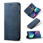 For iPhone 13 mini Denim Texture Casual Style Horizontal Flip Leather Case with Holder & Card Slots & Wallet (Blue) - 1