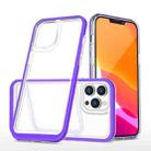 For iPhone 13 Pro Bright Series Clear Acrylic + PC+TPU Shockproof Case (Purple) - 1