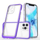 For iPhone 12 Pro Max Bright Series Clear Acrylic + PC+TPU Shockproof Case(Purple) - 1