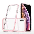 For iPhone X / XS Bright Series Clear Acrylic + PC+TPU Shockproof Case(Pink) - 1