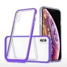 For iPhone X / XS Bright Series Clear Acrylic + PC+TPU Shockproof Case(Purple) - 1