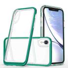 For iPhone XR Bright Series Clear Acrylic + PC+TPU Shockproof Case(Dark Green) - 1