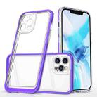 For iPhone 12 Pro Bright Series Clear Acrylic + PC+TPU Shockproof Case(Purple) - 1