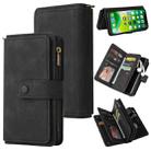 For iPhone 13 mini Skin Feel PU + TPU Horizontal Flip Leather Case with Holder & 15 Cards Slot & Wallet & Zipper Pocket & Lanyard (Black) - 1