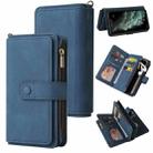 Skin Feel PU + TPU Horizontal Flip Leather Case with Holder & 15 Cards Slot & Wallet & Zipper Pocket & Lanyard For iPhone 11 Pro Max(Blue) - 1