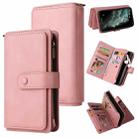 Skin Feel PU + TPU Horizontal Flip Leather Case with Holder & 15 Cards Slot & Wallet & Zipper Pocket & Lanyard For iPhone 11 Pro Max(Pink) - 1