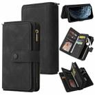 Skin Feel PU + TPU Horizontal Flip Leather Case with Holder & 15 Cards Slot & Wallet & Zipper Pocket & Lanyard For iPhone 11 Pro(Black) - 1