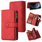 Skin Feel PU + TPU Horizontal Flip Leather Case with Holder & 15 Cards Slot & Wallet & Zipper Pocket & Lanyard For iPhone 11 Pro(Red) - 1