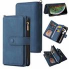 For iPhone XS Max Skin Feel PU + TPU Horizontal Flip Leather Case with Holder & 15 Cards Slot & Wallet & Zipper Pocket & Lanyard(Blue) - 1