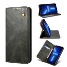 For iPhone 13 Pro Simple Wax Crazy Horse Texture Horizontal Flip Leather Case with Card Slots & Wallet (Dark Green) - 1