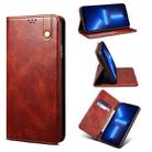 For iPhone 13 Pro Simple Wax Crazy Horse Texture Horizontal Flip Leather Case with Card Slots & Wallet (Brown) - 1