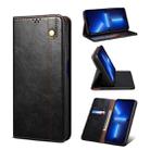 For iPhone 13 Pro Simple Wax Crazy Horse Texture Horizontal Flip Leather Case with Card Slots & Wallet (Black) - 1