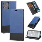 For iPhone 13 Pro Max Cross Texture Magnetic Horizontal Flip Leather Case with Card Slots & Holder & Wallet (Blue) - 1