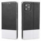 For iPhone 12 mini Cross Texture Magnetic Horizontal Flip Leather Case with Card Slots & Holder & Wallet (Black) - 1