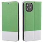 For iPhone 12 mini Cross Texture Magnetic Horizontal Flip Leather Case with Card Slots & Holder & Wallet (Green) - 1