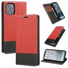 For iPhone 12 Pro Max Cross Texture Magnetic Horizontal Flip Leather Case with Card Slots & Holder & Wallet(Red) - 1