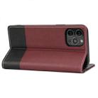 For iPhone 12 Pro Max Cross Texture Magnetic Horizontal Flip Leather Case with Card Slots & Holder & Wallet(Wine Red) - 4