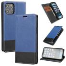 For iPhone 12 Pro Max Cross Texture Magnetic Horizontal Flip Leather Case with Card Slots & Holder & Wallet(Blue) - 1