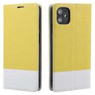 For iPhone 11 Cross Texture Magnetic Horizontal Flip Leather Case with Card Slots & Holder & Wallet (Yellow) - 1