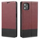 For iPhone 11 Cross Texture Magnetic Horizontal Flip Leather Case with Card Slots & Holder & Wallet (Wine Red) - 1