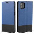 For iPhone 11 Cross Texture Magnetic Horizontal Flip Leather Case with Card Slots & Holder & Wallet (Blue) - 1