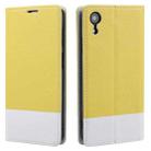 For iPhone XR Cross Texture Magnetic Horizontal Flip Leather Case with Card Slots & Holder & Wallet(Yellow) - 1