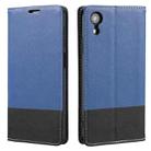 For iPhone XR Cross Texture Magnetic Horizontal Flip Leather Case with Card Slots & Holder & Wallet(Blue) - 1