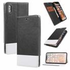 For iPhone XS Max Cross Texture Magnetic Horizontal Flip Leather Case with Card Slots & Holder & Wallet(Black) - 1