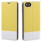 For iPhone SE 2022 / SE 2020 / 8 / 7 Cross Texture Magnetic Horizontal Flip Leather Case with Card Slots & Holder & Wallet(Yellow) - 1