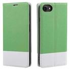 For iPhone SE 2022 / SE 2020 / 8 / 7 Cross Texture Magnetic Horizontal Flip Leather Case with Card Slots & Holder & Wallet(Green) - 1